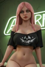 Leah Gibson   AI Halloween Pink Hair Pumpkin Girl Sex Doll